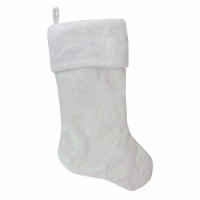 Northlight 22″ LED Lighted White Iridescent Glittered Snowflake Christmas Stocking