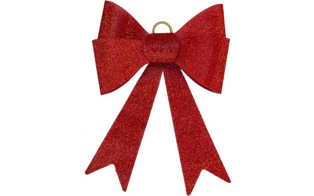  23″ LED Lighted Red Tinsel Bow Christmas Decoration with Color Changing Lights