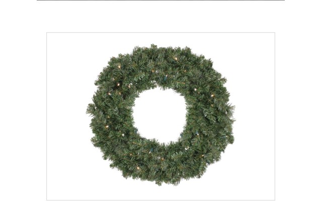  24″ Pre-Lit Led Canadian Pine Artificial Christmas Wreath, Green