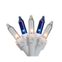 Northlight 35-Count Blue and Clear Mini Christmas Light Set, 7ft White Wire
