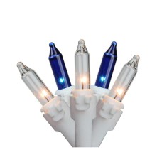 Northlight 35-Count Blue and Clear Mini Christmas Light Set, 7ft White Wire