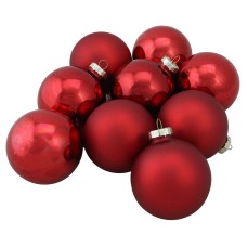 Northlight 9ct Red 2-Finish Christmas Ball Ornaments 2.5 (65mm)