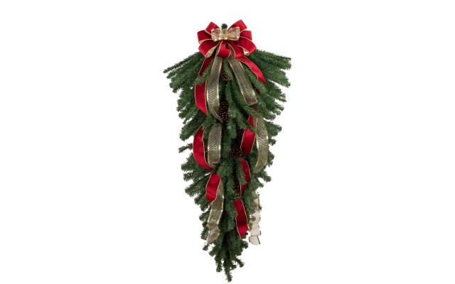  Club Pack of 12 Red and Gold Wired Christmas Craft Ribbon Spools 2.5″ x 120 Yards
