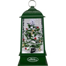 Northlight LED Lighted Snowing and Musical Decorated Christmas Tree Lantern – 13.5″