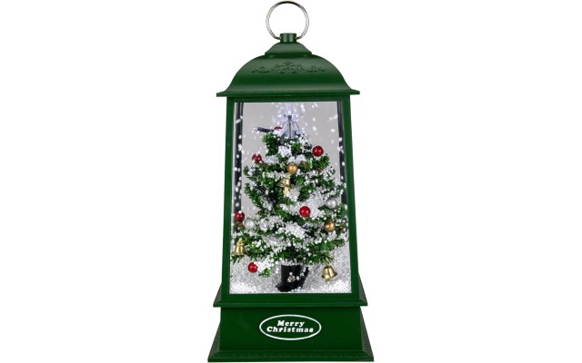 LED Lighted Snowing and Musical Decorated Christmas Tree Lantern – 13.5″
