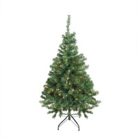 Northlight Pre-Lit Niagara Pine Medium Artificial Christmas Tree-Clear Lights, 4’30”, Green