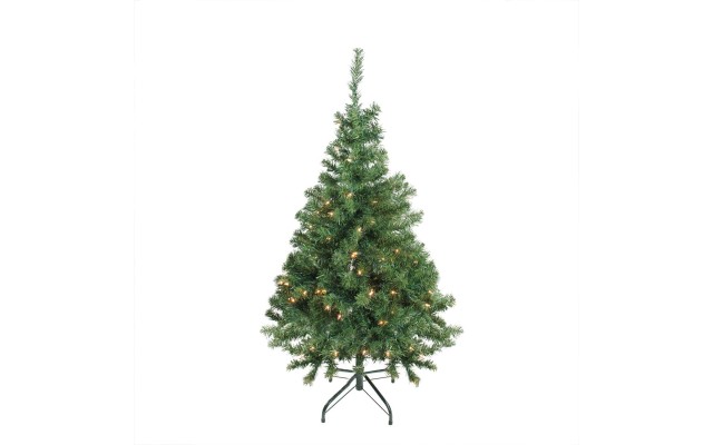  Pre-Lit Niagara Pine Medium Artificial Christmas Tree-Clear Lights, 4’30”, Green