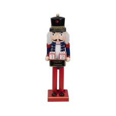 Northlight Seasonal Decorative Wooden Red and Blue Christmas Countdown Nutcracker