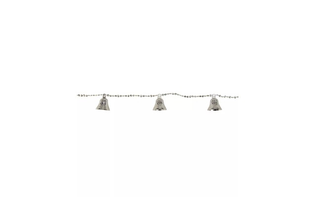  Unlit  Unlit Shiny Gold Tone Bell Beaded Artificial Christmas Garland Set