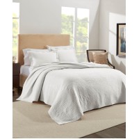 Nouvelle Home Ella European Matalasse  Full Queen Coverlet Set, White