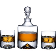 Nude Glass Shade Decanter with Glasses, Set of 3