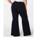  Woman’s Petite Plus Bell-Bottom Pants (Black, 3X)