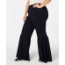  Woman’s Petite Plus Bell-Bottom Pants (Black, 3X)