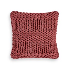 Oake Chunky Knit Decorative Pillow, 18″ x 18″, Red