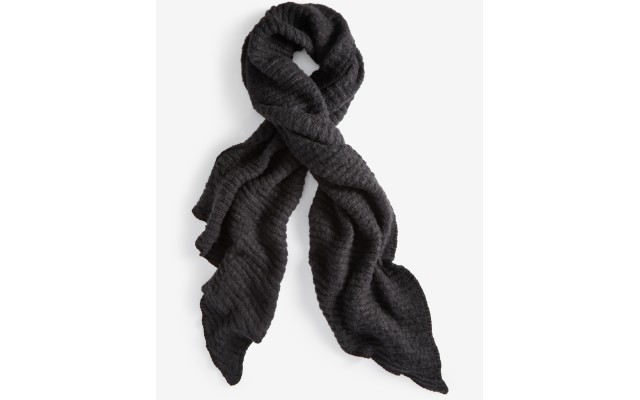  Women’s Ribbed Blanket Wrap Scarf, Black