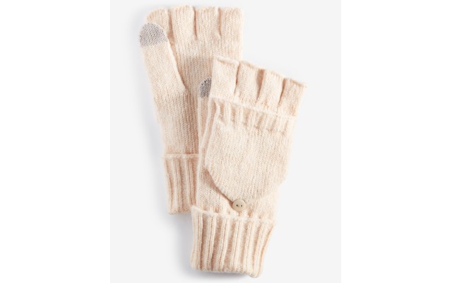  Women’s Wide-Ribbed Pop Top Gloves, Oat
