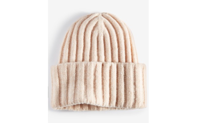  Women’s Wide-Ribbed Solid Beanie,Oat
