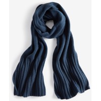 On 34th Women’s Wide-Ribbed Solid Knit Scarf, Navy
