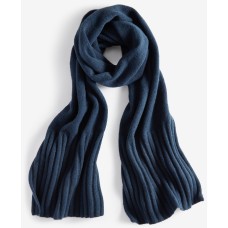 On 34th Women’s Wide-Ribbed Solid Knit Scarf, Navy