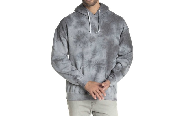 Tie Dye Frequency Hoodie Sweatshirt (Gray, XL)