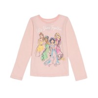 Peppa Pig Little Girls Shine Princess Long Sleeve Tee, Pink, 4