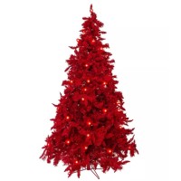 Perfect Holiday 5 Prelit Ruby Red Christmas Tree with 250 LED & 26 Lrg Bulbs