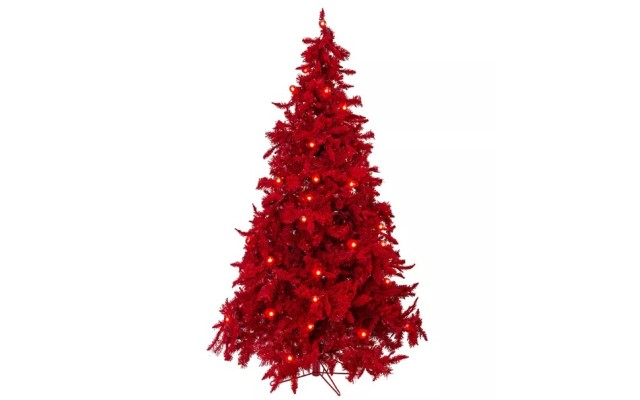  5 Prelit Ruby Red Christmas Tree with 250 LED & 26 Lrg Bulbs