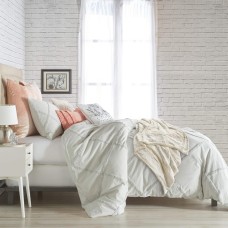 Peri Home Chenille Lattice 100% Cotton 3-Piece Solid Color Comforter, Full/Queen, Grey