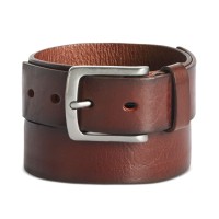 Perry Ellis Men’s Casual Leather Belt, Brown, 42