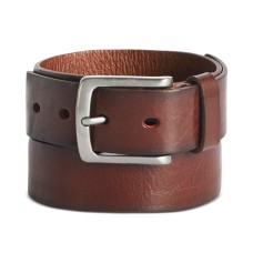 Perry Ellis Men’s Casual Leather Belt, Brown, 42