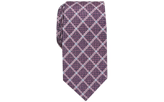  Men’s Edale Grid Silk Tie, Red