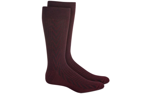  Mens Portfolio Luxury Features Socks, Maroon, 7-12