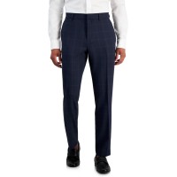 Perry Ellis Portfolio Men’s Slim Fit Twill Dress Pants, Dark Navy, 32 x 30