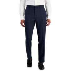 Perry Ellis Portfolio Men’s Slim Fit Twill Dress Pants, Dark Navy, 32 x 30