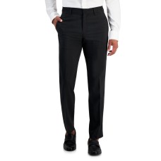 Perry Ellis Portfolio Men’s Slim-Fit Twill Pants, Caviar, 34×32
