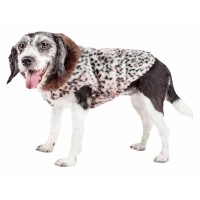 Pet Life Luxe ‘Furracious’ Cheetah Patterned Faux Fur Dog Coat Jacket, Light Pink, Medium