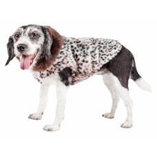 Pet Life Luxe ‘Furracious’ Cheetah Patterned Faux Fur Dog Coat Jacket, Light Pink, Medium