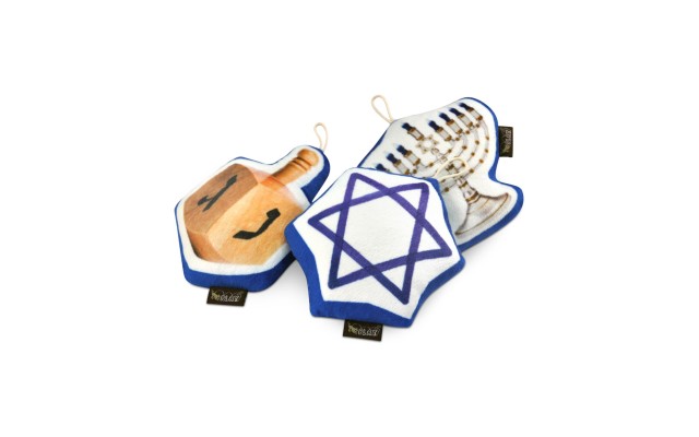  Hannukah Plush Toy Set, White/Blue
