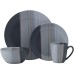  Parker 16-Pc. Dinnerware Set, Service for 4, Gray