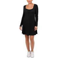 Pink Rose Womens Juniors’ Tie-Front Dress, Black/XL