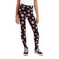 Planet Gold Juniors Holiday Printed Leggings, Black, X-Small