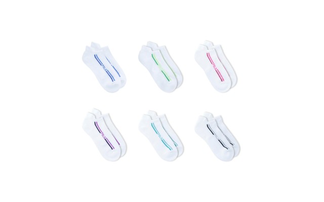  6-pk. Two-tone Racing Stripe L Whiteassorted 9-11