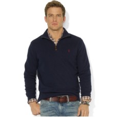 Polo Ralph Lauren French-Rib Half-Zip Pullover Sweater, 2XL, Navy
