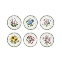 Portmeirion Botanic Garden Dinner Plates, Assorted Set of 6 – White