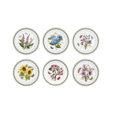 Portmeirion Botanic Garden Dinner Plates, Assorted Set of 6 – White