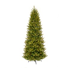 Puleo International 4.5 ft. Pre-lit Slim Franklin Fir Artificial Christmas Tree, Green