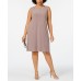 R & M Richards Plus-Size Embellished Dress & Jacket Set, Taupe 18W