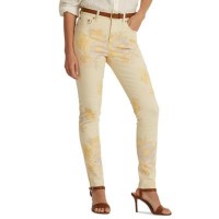 Ralph Lauren Womens Floral High-Rise Skinny Ankle Jeans, Blush Multi, 8