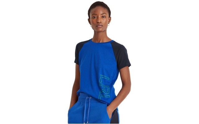  Womens Oversize Logo T-Shirt, Navy, S
