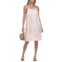 Raviya Tiered Striped Cover-Up Dress Women’s Swimsuit, White, S